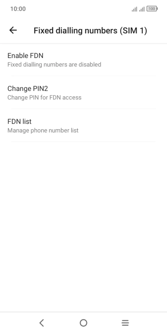 Press Enable FDN.