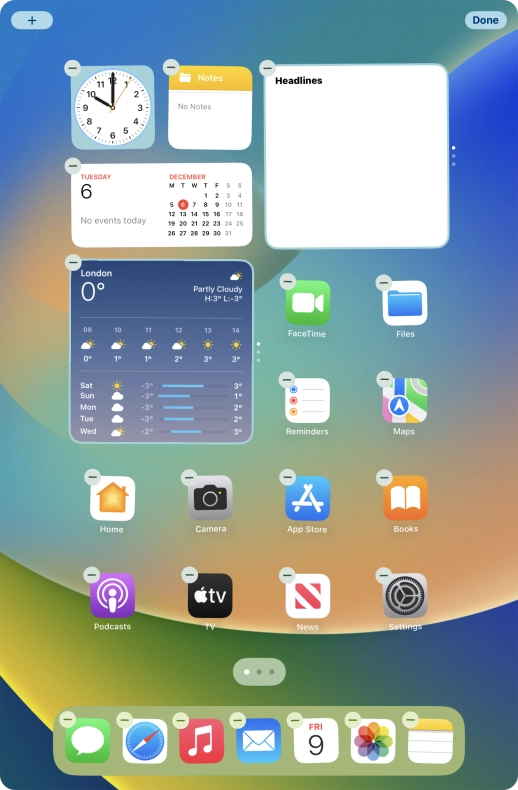 Press the home screen icon.