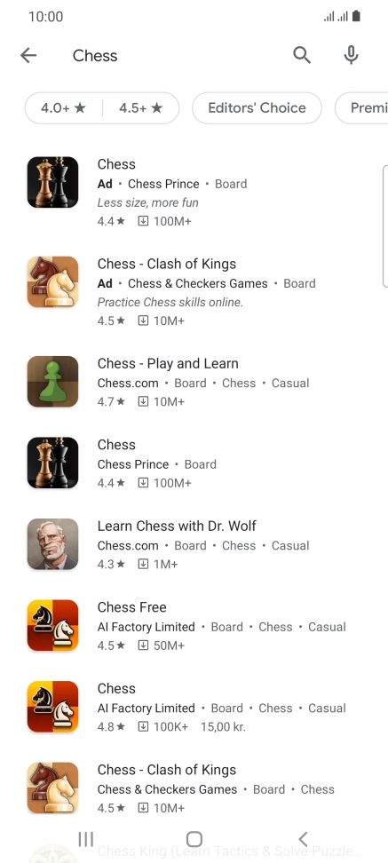 Press the required app.