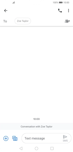 Press the text input field and write the text for your SMS.