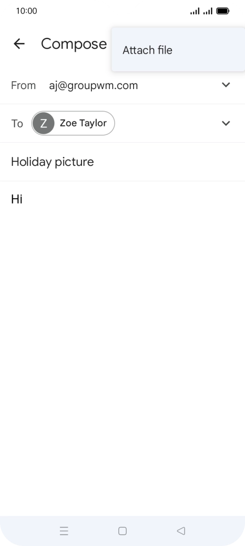 Press Attach file and go to the required folder.