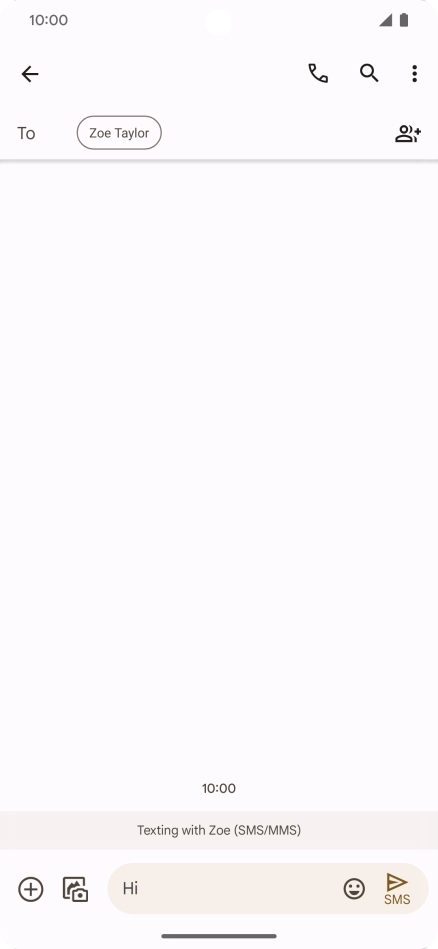 Press the send icon when you've finished your SMS.