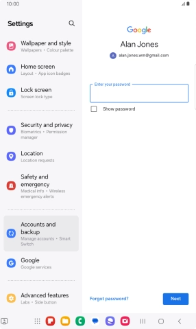 Press the field below 