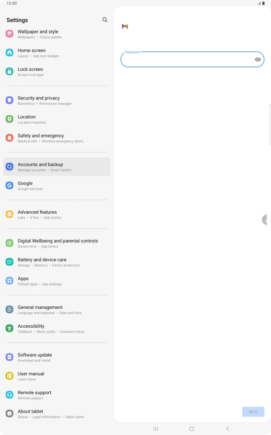 Press the field below 