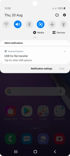 Press Tap for other USB options..