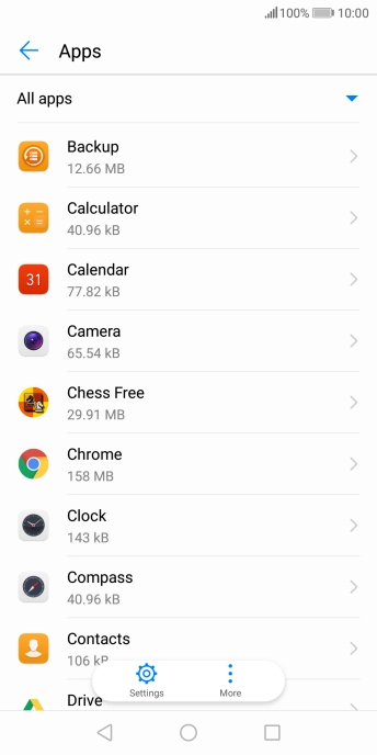 Press the required app.