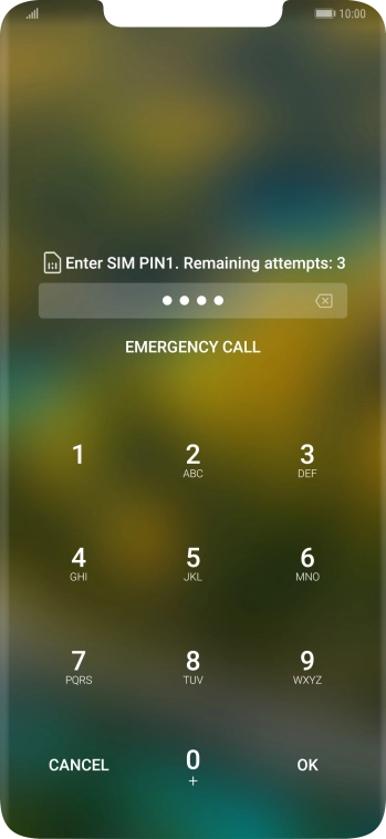 If you're asked to key in your PIN, do so and press OK. The default PIN is 1111.