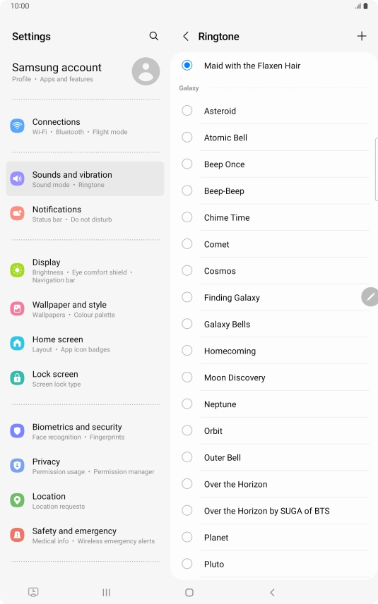 Press the Home key to return to the home screen.