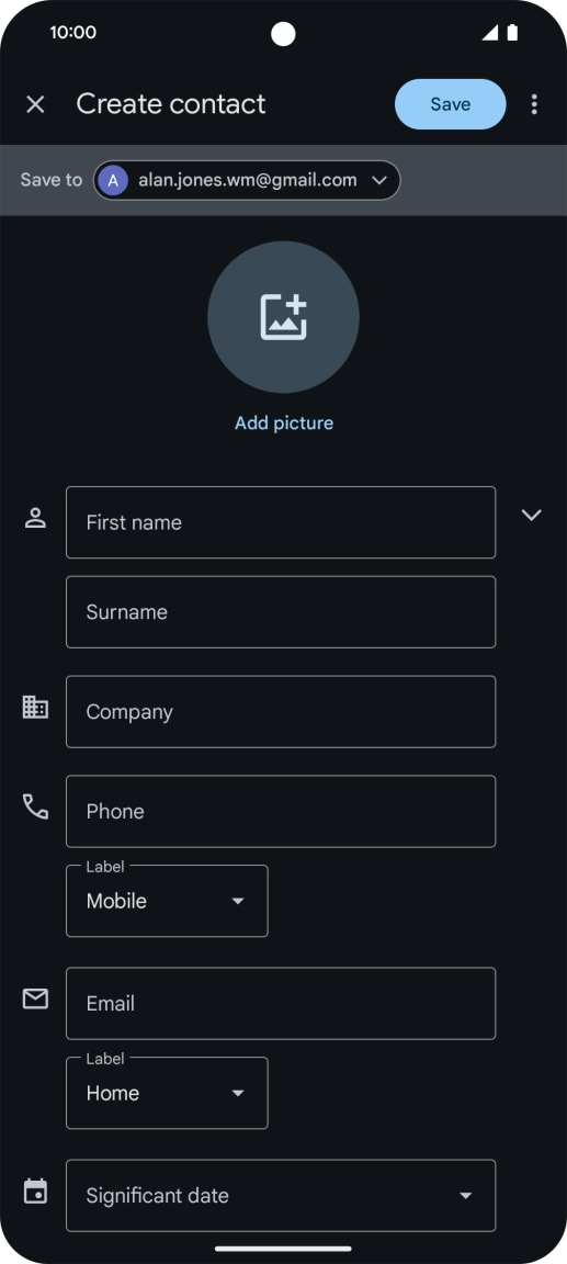 Press the address book drop down list.