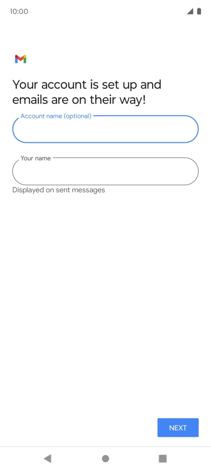 Press Your name and key in the required sender name.