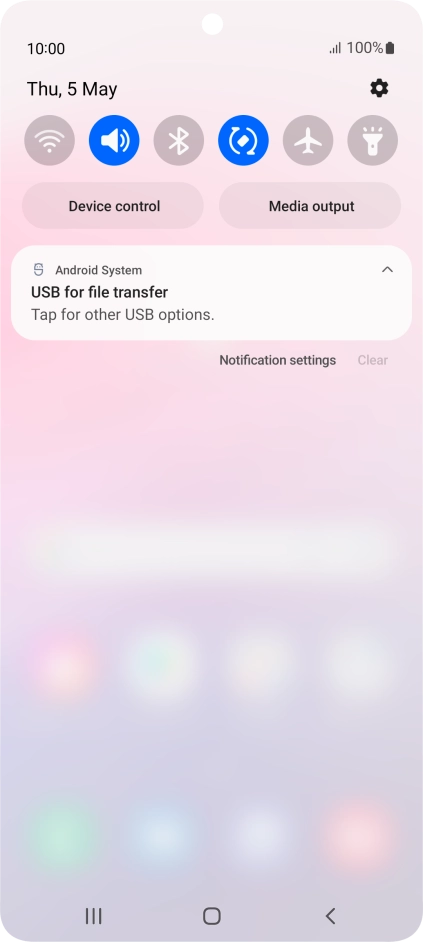 Press Tap for other USB options..