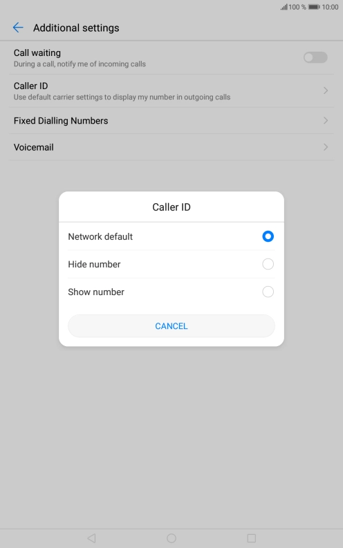 Press Show number to turn on caller identification.