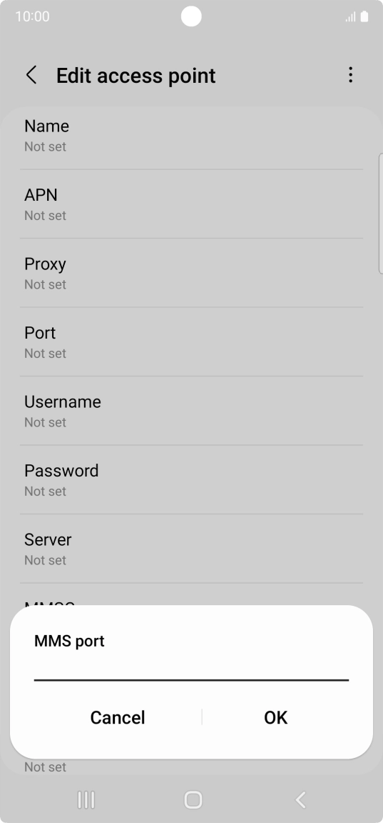 Key in 8080 and press OK.