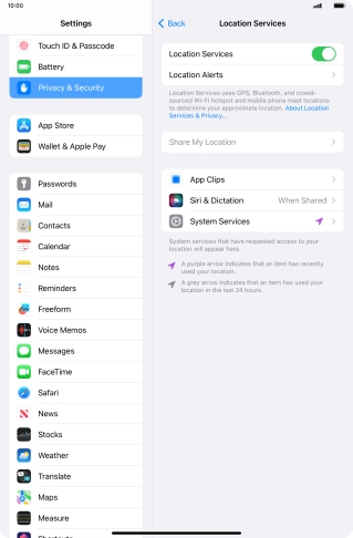 Press the required app.