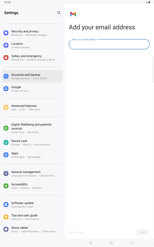 Press the field below 