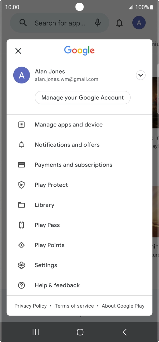 Press Manage apps and device.