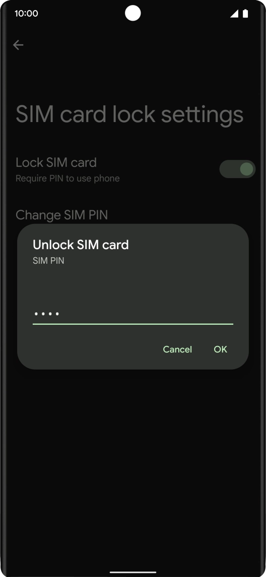 Key in your PIN and press OK. The default PIN is 1111.