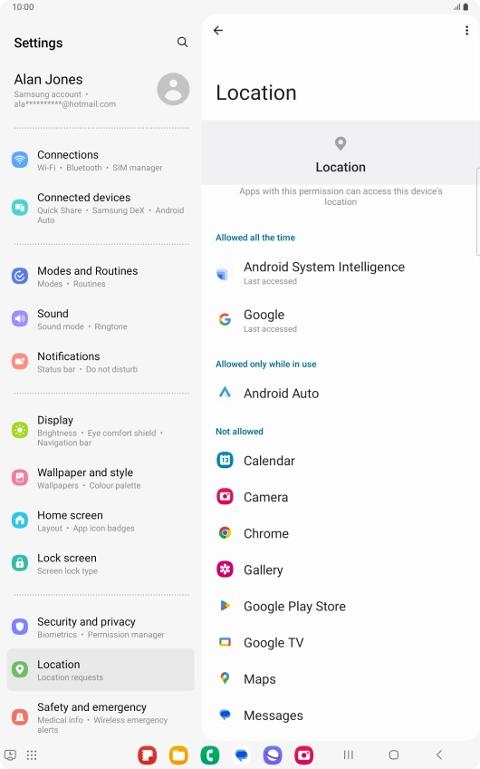 Press the required app.