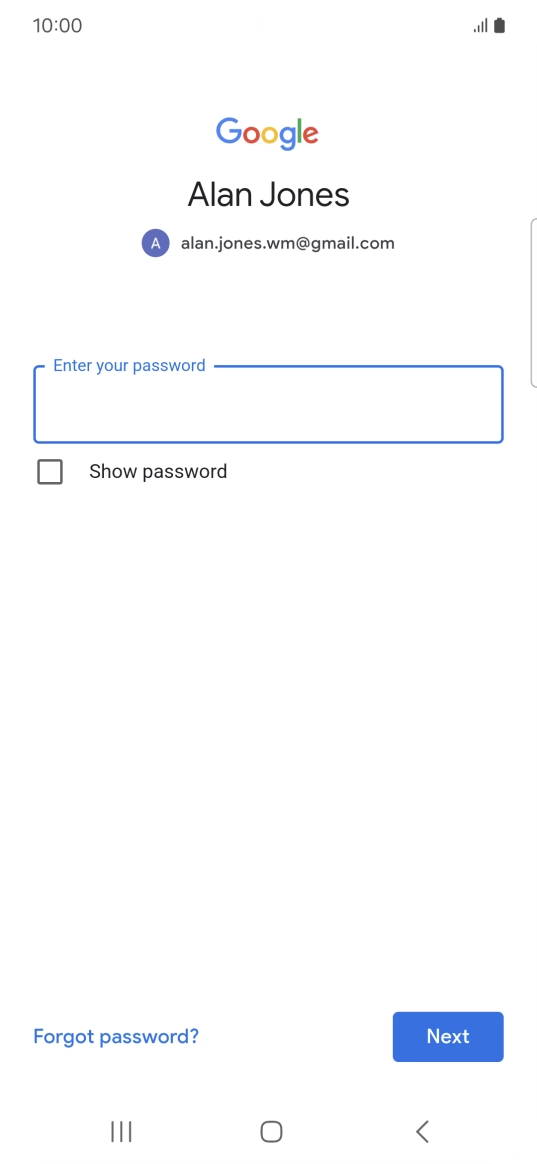 Press the field below 