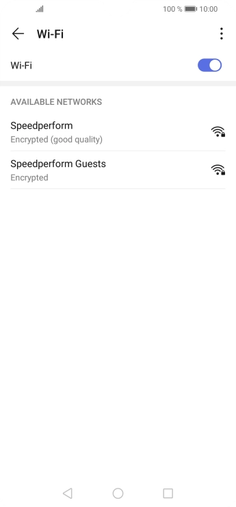 Press the required Wi-Fi network.