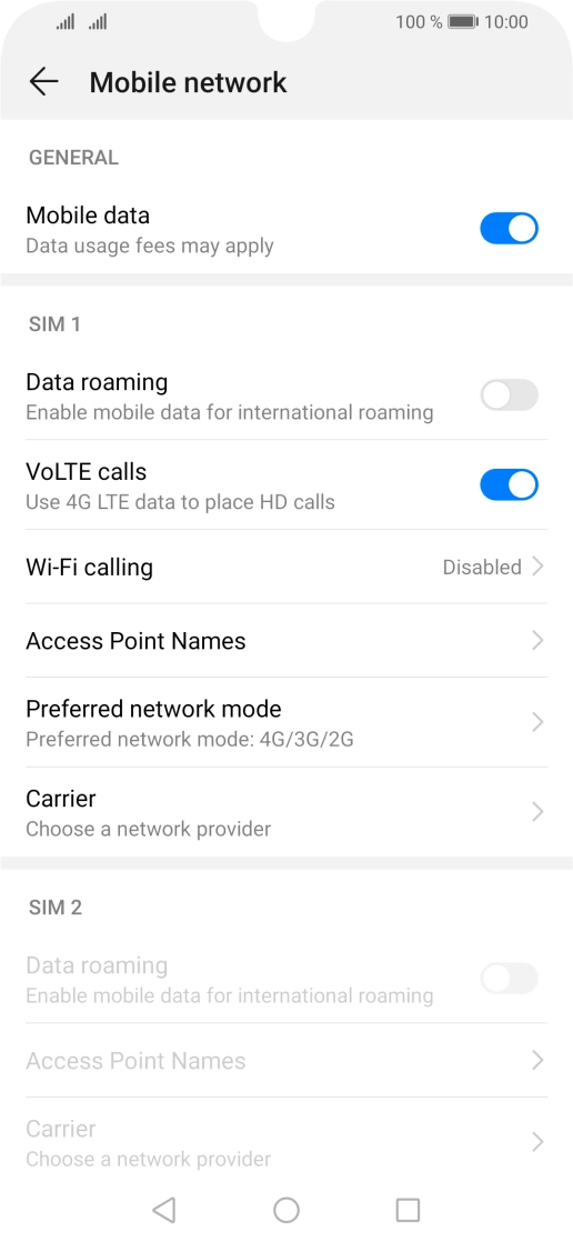 Press Preferred network mode.