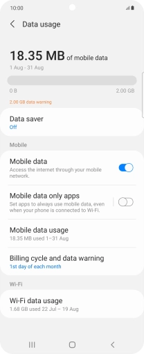 The total data usage is displayed.