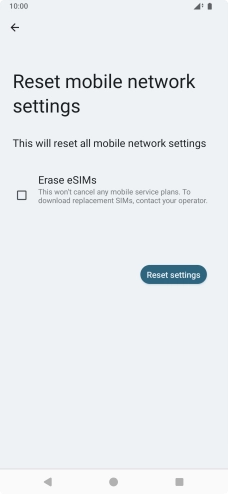 Press Reset settings.
