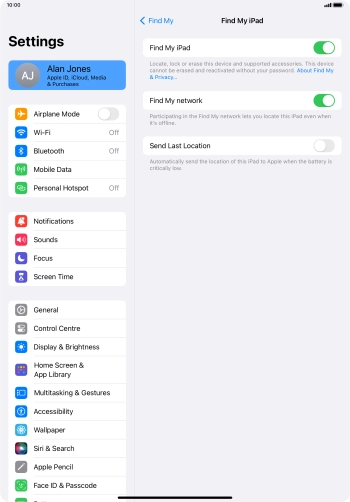 Press the indicator next to 