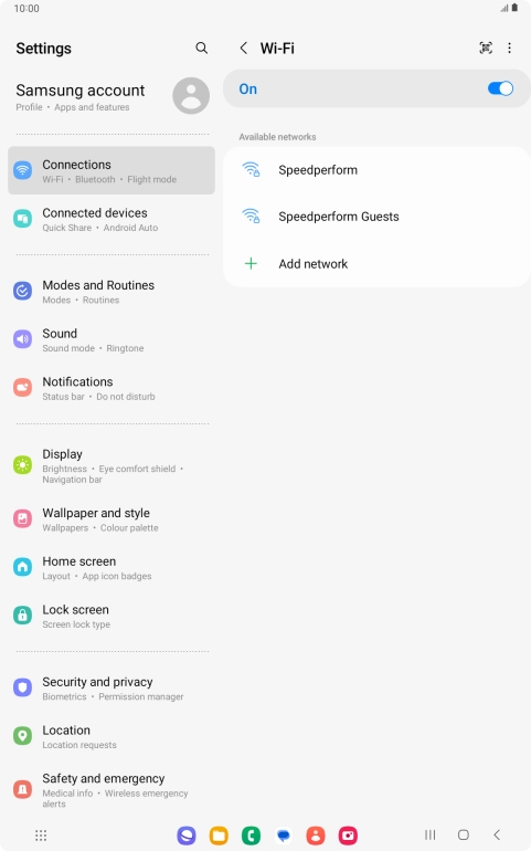 Press the required Wi-Fi network.