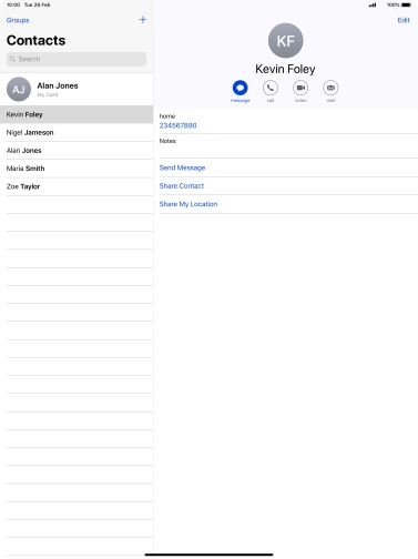 Press the new contact icon.