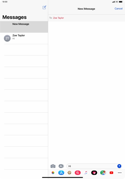 Press the send icon.