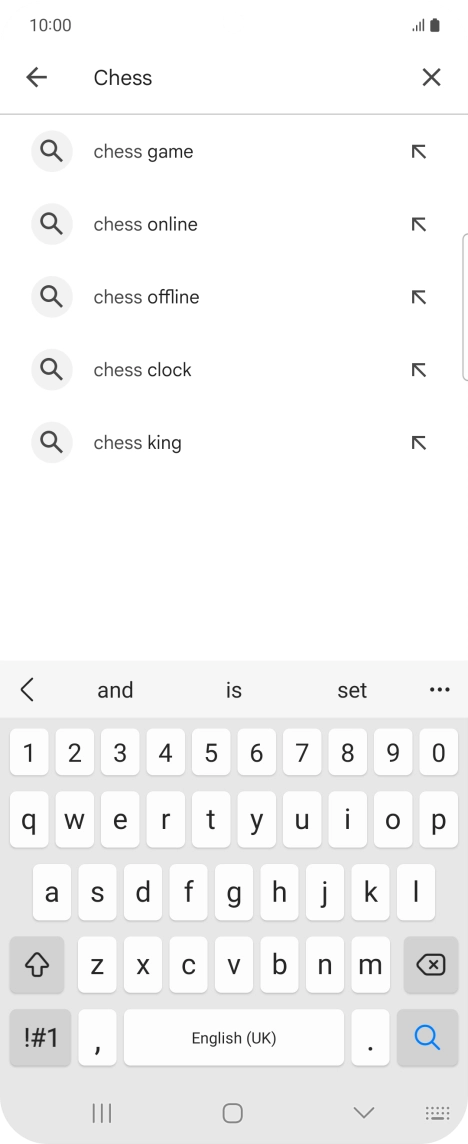 Key in the name or subject of the required app and press the search icon.
