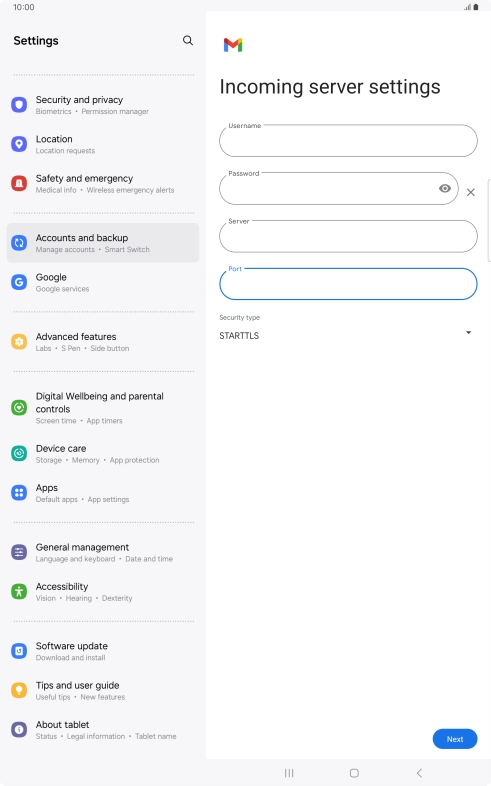 Press the drop down list below 