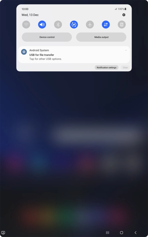 Press Tap for other USB options..
