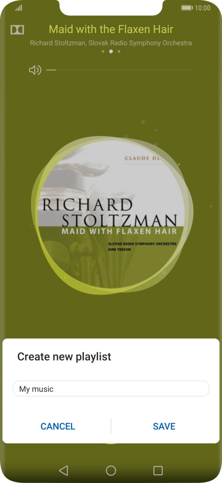 Key in the required name for the playlist and press SAVE.