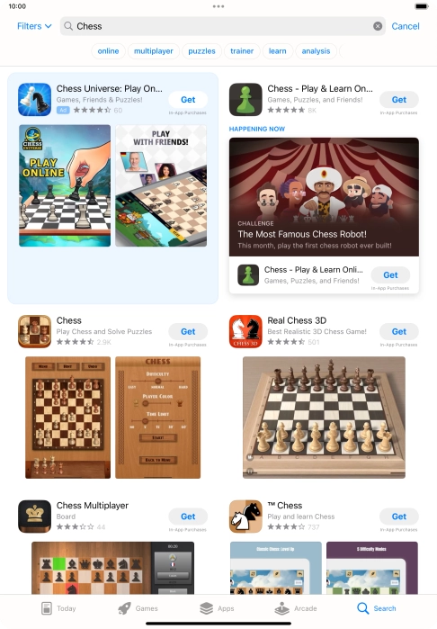 Press the required app.