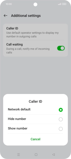 Press Show number to turn on caller identification.