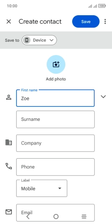 Press Surname and key in the last name.