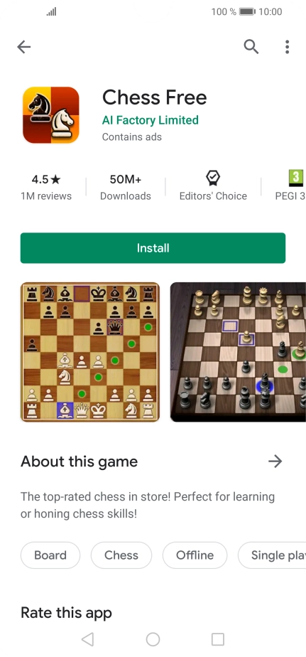Press Install and follow the instructions on the screen to install the app.