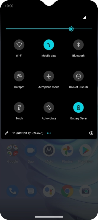 Slide your finger upwards starting from the bottom of the screen to return to the home screen.