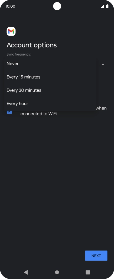 Press the required setting.