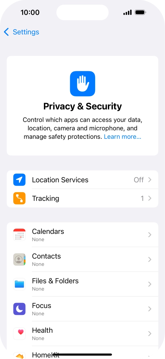 Press Location Services.