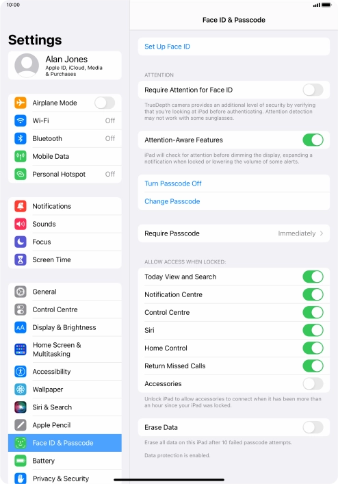 Press the indicator next to 