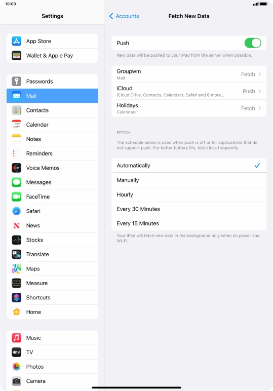Press the indicator next to 