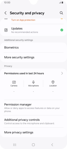 Press More security settings.