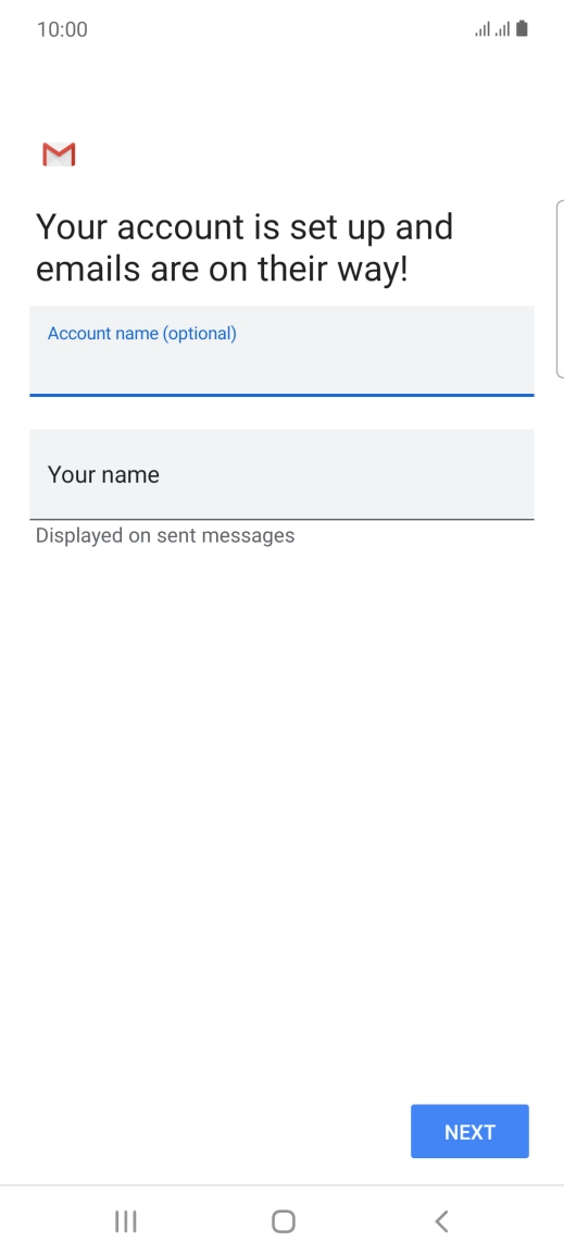 Press Your name and key in the required sender name.