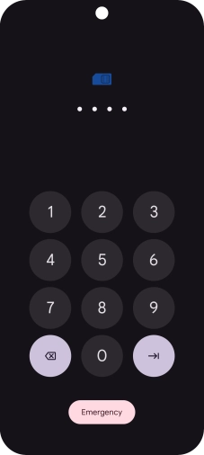 If your SIM is locked, key in your PIN and press arrow right. The default PIN is 1111.