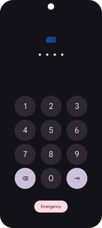If your SIM is locked, key in your PIN and press arrow right. The default PIN is 1111.