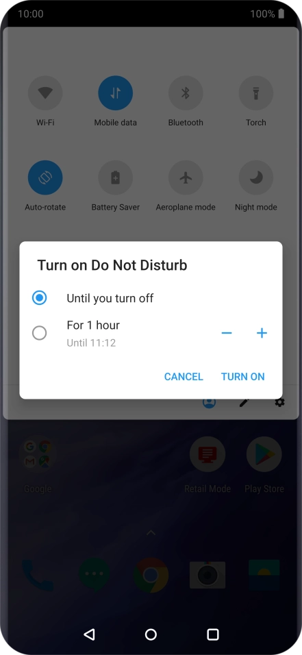 If you turn on the function, press the required setting.
