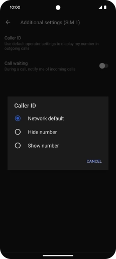 Press Show number to turn on caller identification.